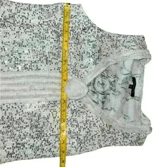 David Meister Silk V-Neck Top Sz 4 Sleeveless Boho Festival Bohemian Summer - Picture 3 of 6